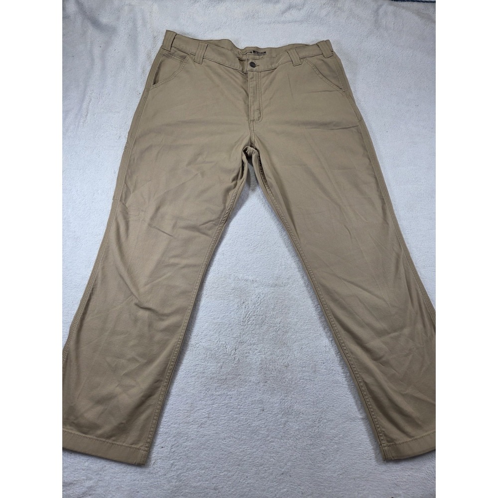 Carhartt Relaxed Fit Work Pants 38x30 Khaki Stretch Canvas Workwear Mens - Picture 5 of 14